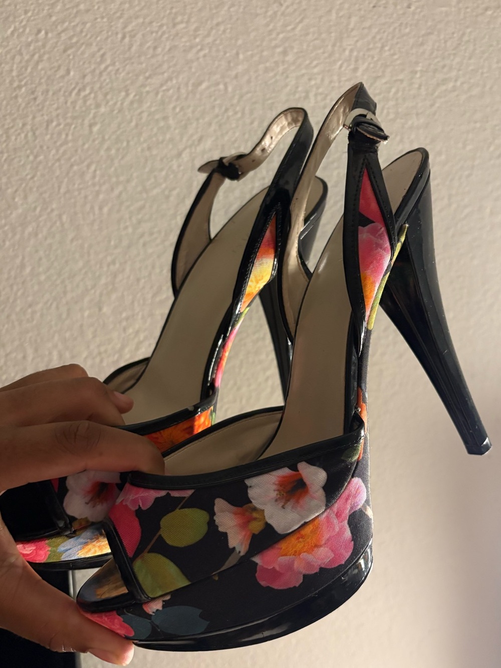 Floral Print Nine West Platform Heels